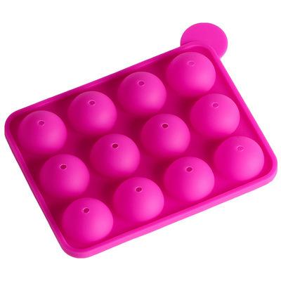 China Disposable T796 12 Hole Round 3D Lollipop Silicone Mold Candy Chocolate Silicone Mold for sale