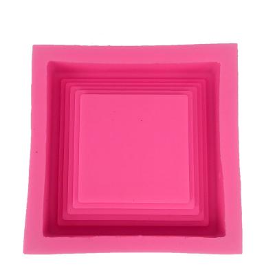 China T 414 DIY 3D Silicone Flowerpot Mold Disposable Cement Storage Dish Mold for sale