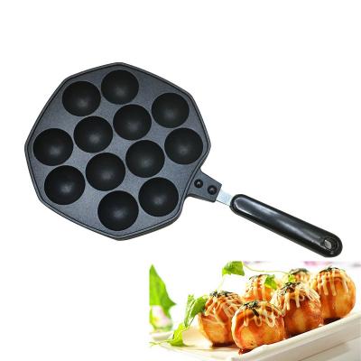 China Disposable T 253 12 Hole Octopus Meatball Metal Grill Egg Pan Octopus Takoyaki For Cooking Tool for sale