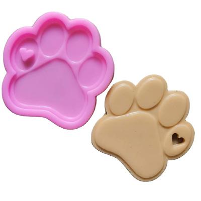 China Disposable T 310 DIY Dog Paw Footprints Form Resin Mold Car Head Chain Silica Gel Pendant Mold for sale