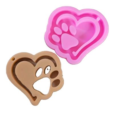 China T 312 DIY Disposable Bear Paw Like Shape Keychain Resin Mold Silica Gel Mold for sale