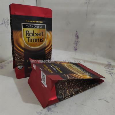 China Moisture Proof Coffee Bags Custom 8 Side Aluminum Foil Air Valve Coffee Bean Teardrop Sealing Bags for sale