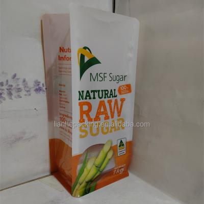 China Moisture Proof Bags For Sugar Flat Bottom Pouch For Sugar Packing With Clear Window PET PE for sale