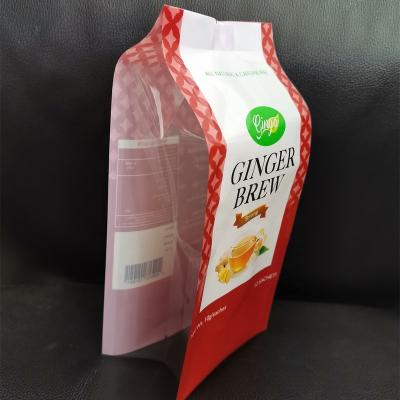 China Moisture Proof Tea Packaging Side Gusset Bags With Clear Window Inside Small Sachet Tea Package Bags for sale