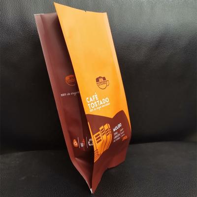 China Coffee Bean and Powder Moisture Proof Packaging Side Gusset Bags with Valve Foil Inside Moisture Proof Well for sale