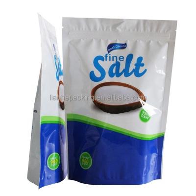 China Moisture Proof Salt Packaging Bags Salt Stand Up Zipper Pouch Custom Printed for sale