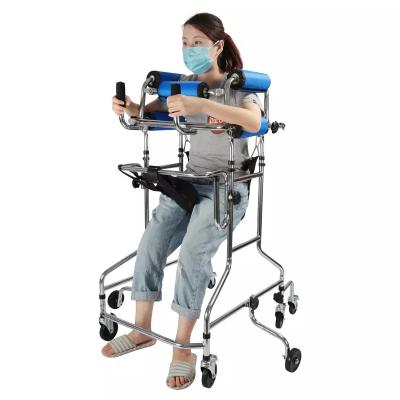 China Factory price adjustable size physiotherapy equipments galvanized steel walking aids for older limited mobility rollator wheelchair bed for sale