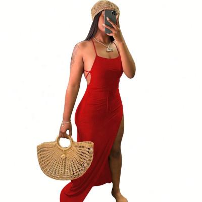 China New Viable Fashion Bodycon Dresses Women Summer Sunbathing Backless Tie Dye for sale