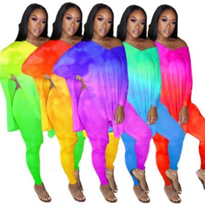 China LO-2082602 Anti-wrinkle women fall clothing 2020 plus size pants tie dye sets for sale