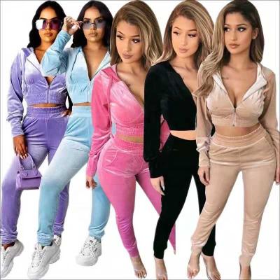 China Women Winter Anti-Static Hoodie Coats Jackets Women Two Piece Pants Sets ClothingWomen 2 Piece Sets Clothing Joggers Sweatpants for sale