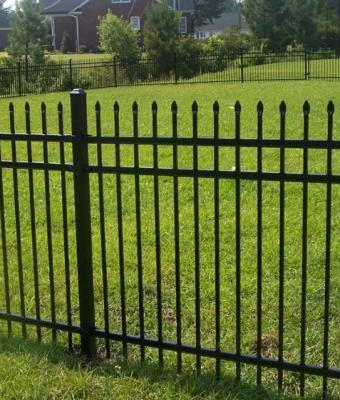 China Steel Boundary Farm Wall Fencing Panels 8FT Galvanized Powder Coated Black Wrought Iron Fence for sale