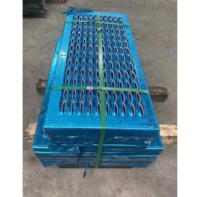 China Hot Dip Galvanized Steel Grating Punched Hole Aluminum Anti Skid Serrated Walkway Grip Strut Perforated Plank Grating for sale