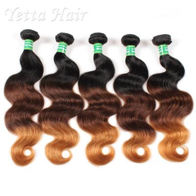 China Real Indian 7A  Virgin Hair Weave / Three Tone  Hair Extensions Without Chemical for sale