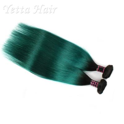 China Dark Root Green Brazilian Virgin Remy Human Hair / Silky Straight Hair Weave for sale