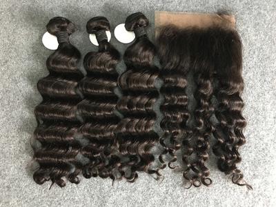 China 100% Human Hair Weave Brazilian Virgin Hair Loose wave With Frontal 10