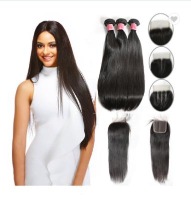 China O Weave reto do cabelo humano do GV/cabelo peruano empacota com fechamento à venda