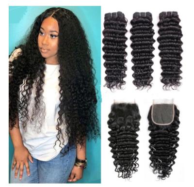 China Comfortable Cambodian Virgin Hair Deep Curly Double Wefting 100 Grams / Piece for sale