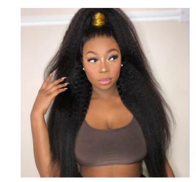 China No Synthetic Kinky Straight Indian Remy Human Hair Extensions For Black Ladies for sale