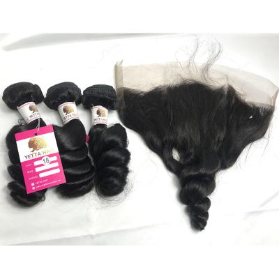 China No Tangle Peruvian Human Hair Weave / Remy Hair Bundles Full Cuticle Aligned for sale