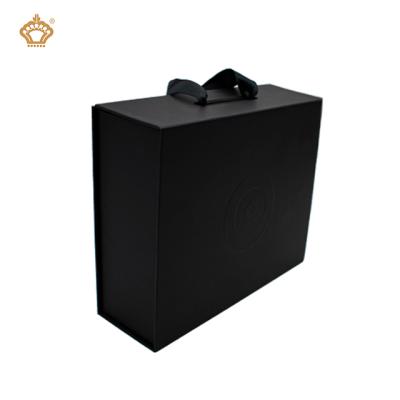 China Recyclable Custom Design Wedding Dress Matte Black Large Rigid Paper Cardboard Gift Packaging Magnetic Folding Boxes for sale