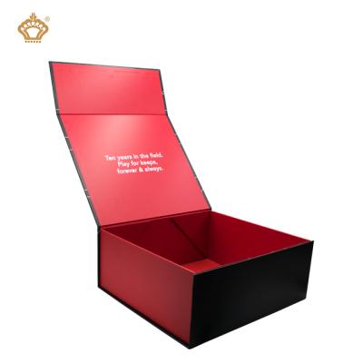 China Recycled Handmade Materials Flat Pack Fold Cardboard Rigid Gift Packaging Box for sale