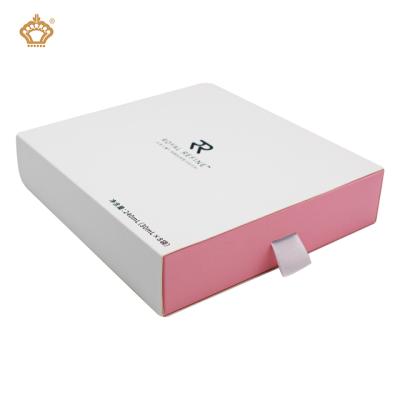 China Popular White Recycled Printing Paper Drawer Box Packaging Materials Pink Custom Slide Gift Boxes for sale