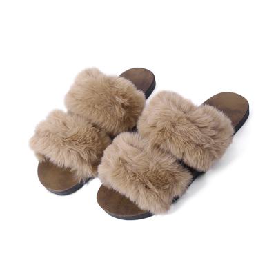 China Fashion Trend Factory Direct Cheap Style New In Autumn And Winter Home Furry Rabbit Fur Slippers For Women for sale