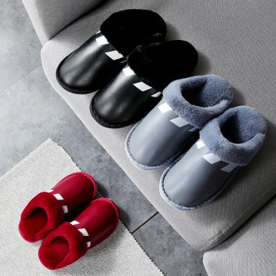 China Fashion Trend Women Bedroom Slippers Warm OEM PU Winter Indoor And Outdoor NC And Anti-slip Soft Plush TPR Aspicture/OEM; ZHE TX007 for sale