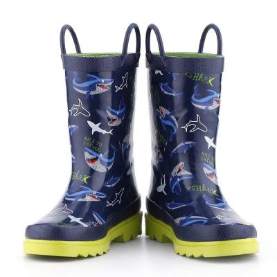 China Fashion Trend OEM Approved Easy-on Grip Kids Toddler Rubber Wellies for sale