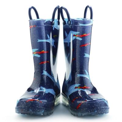 China Fashion Trend LED Waterproof PVC Light Up Kids Rainboots Kids for sale