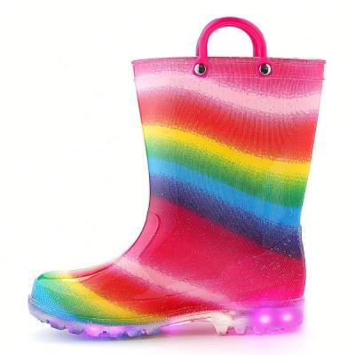 China Fashion Trend Customized Lightweight Kids Led PVC Lightweight Rain Boots for sale