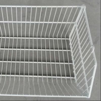 China Sustainable Collapsible Metal Wire Mesh Stacking Basket Rack , Mobile Tiered Wire Basket Display Stand for sale