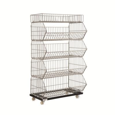 China Sustainable Supermarket Display Shelves, Warehouse Storage Wire Mesh Stacking Baskets, Warehouse Shelves for sale