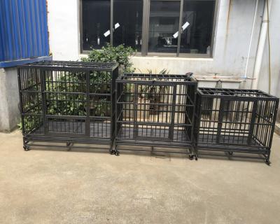 China Breathable Iron Dog Cage Crate Kennel Dog Cage House Kennel Heavy Pet Cages for sale