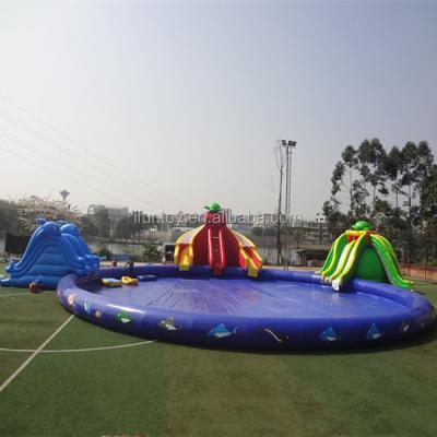 China Outdoor Giant Inflatable Water Park With Slides Inflatable Toys Amusement Park With Water Toys for sale