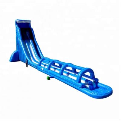 China Blue Beach 100ft Long Crush Double Extreme Inflatable Water Slide Giant Inflatable Water Slide for sale