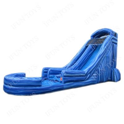 China Kids and Adults Marble Wave PVC Material 24ft Inflatable Slides Commercial Inflatable Water Slide With Pool For Sale for sale