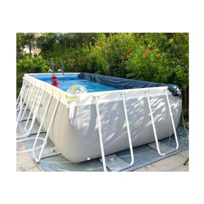 China Outdoor Or Indoor Outdoor Portable Above Ground Swimming Pool Metal Frame SIP Pool With Ladders For Water Games for sale