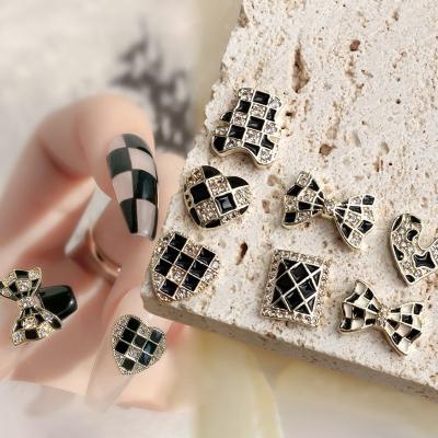 China 3D Nail Zircon Wholesale Charm Jewelry High Quality Style Zircon Art DIY Checker Nail Art Zircon 3D Nails Charm Zircon for sale