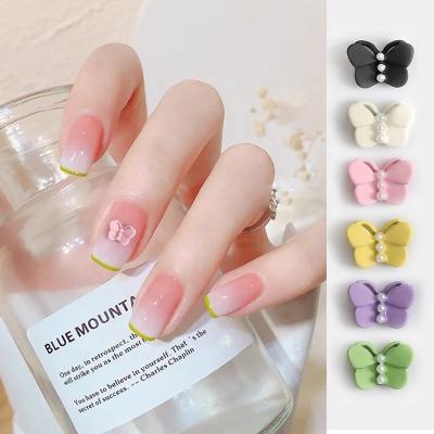 China Nail Art Factory Direct Supply New Nail Salon DIY Spray Painted Mini Butterfly Nail Art Metal Butterfly Shape Stickers Decoration Professional Suppliers for sale