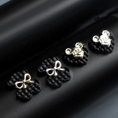 China Nail Art Hot Sale New Nail Salon DIY Spray Painted Nail Art Jewelry Love Shape Nail Jewelry DIY Love Bear Metal Nail for sale