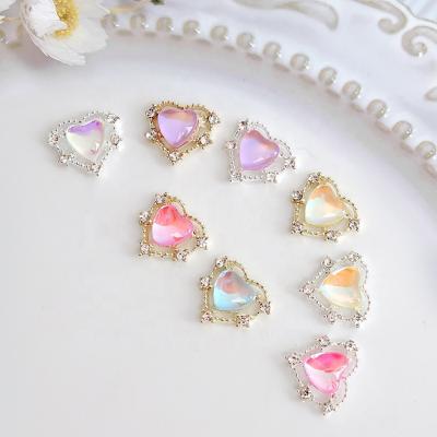 China Aurora Magic Color Love Jewelry 2022 New Finger Nail Jewelry Logo Nails Decoration Suppliers Custom Nail Art 3D DIY Charm Nail Jewelry for sale