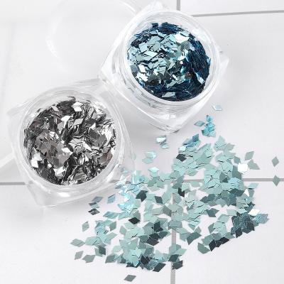 China Factory Wholesale Fashionable High Level Holiday Party Color Sliver Sky Blue Nail Art Diamond Sequins PVC Glitter Powder for sale