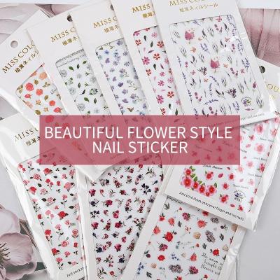 China Popular Nail Tips Factory Price Beautiful Flower Style Nail Art Sticker Charm Decoration Suppliers of Rose Daisy Flower Colorful Beautiful Plastic for sale