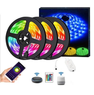 China Dimmable titanium wifi ip65 12v new 16 ft led strip light rgb 5050 set for sale