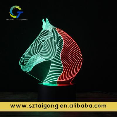 China 3D Room Animal Shaped Illusion Rainbow Night Lamp Led Light Projector for sale