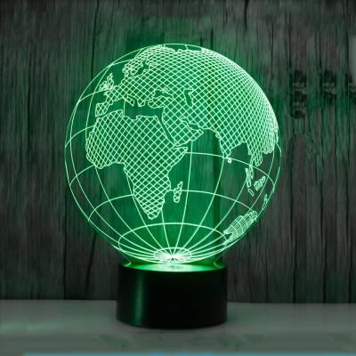 China 3D Room Optical Illusion Night Light Lamp Globe Micro USB ABS Motion Sensor Base Light for sale