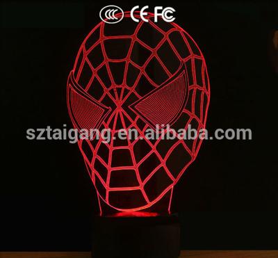 China 2017 Festival Gifts New Arrival Spider Hero 3D Night Light Led Lamp For Kids for sale