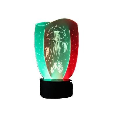 China Room Jellyfish LED Night Light USB Aquarium Decor Bedside Table Night Lamp For Kids for sale