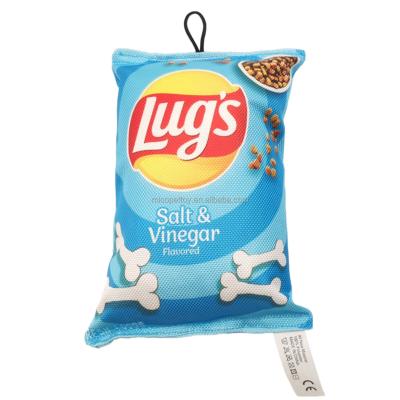 China Viable Wholesale Bulk Chips Private Label Plush Dog Toys With Paper Crincle Inside-Salt&Vinegar for sale